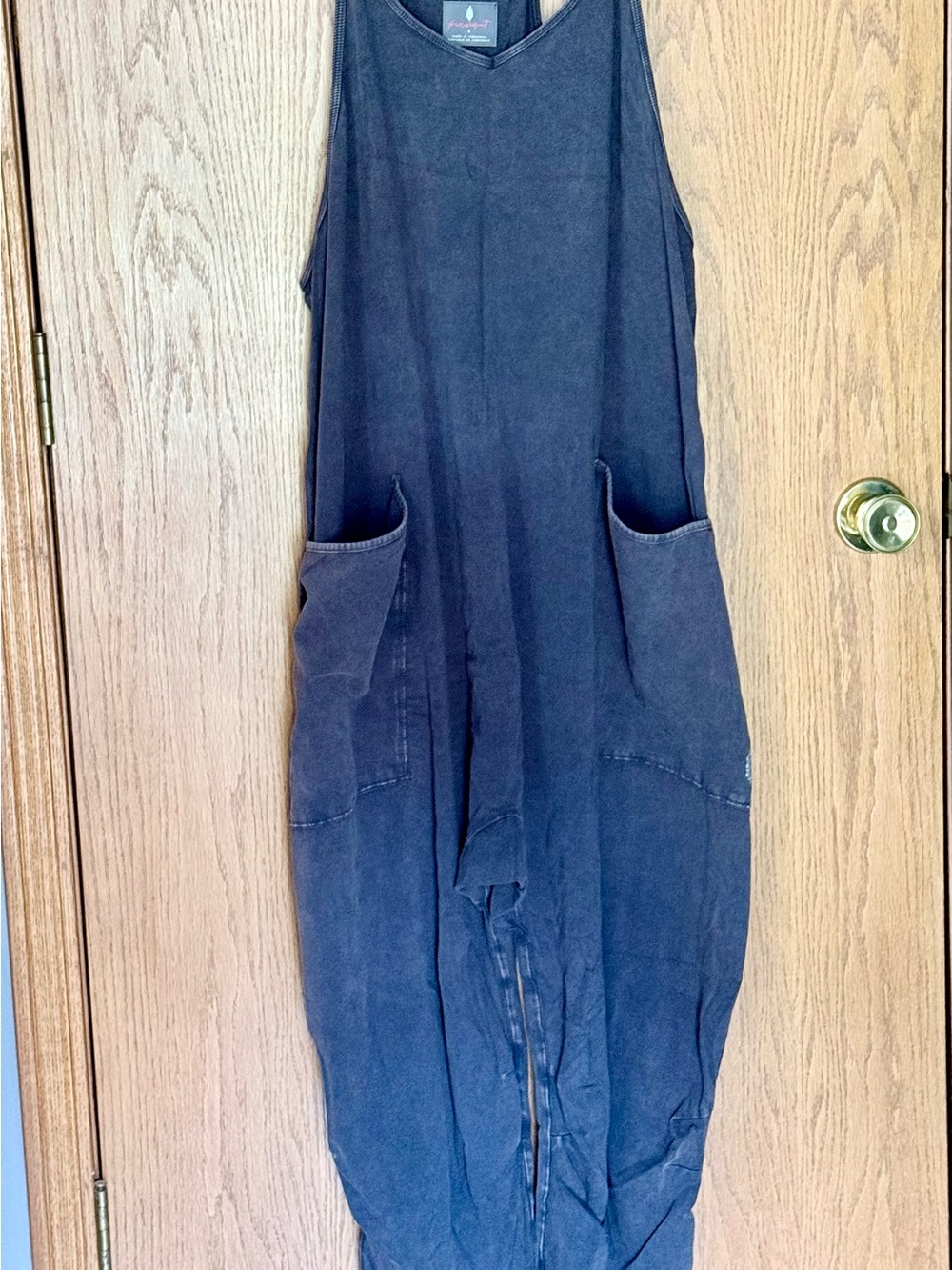 FP Movement by Free People Navy Sleeveless Utility Jumpsuit